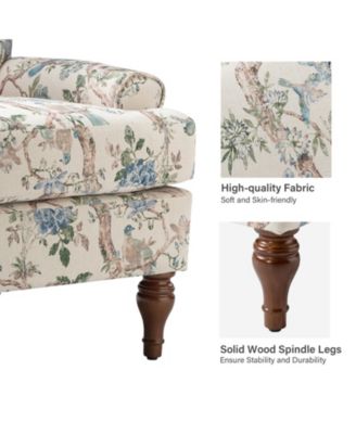 Lucretia Modern Upholstered Accent Chair with Patterned Cushion