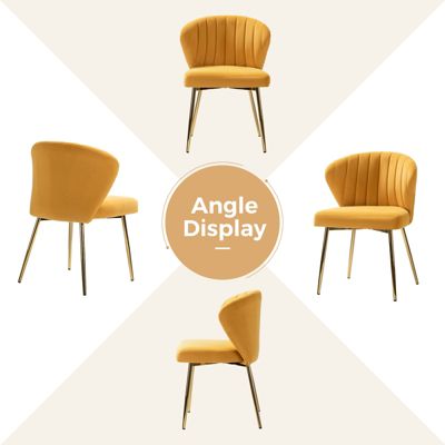 Aruna Velvet Side Chair with Metal Legs