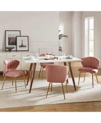 Aruna Velvet Side Chair with Metal Legs