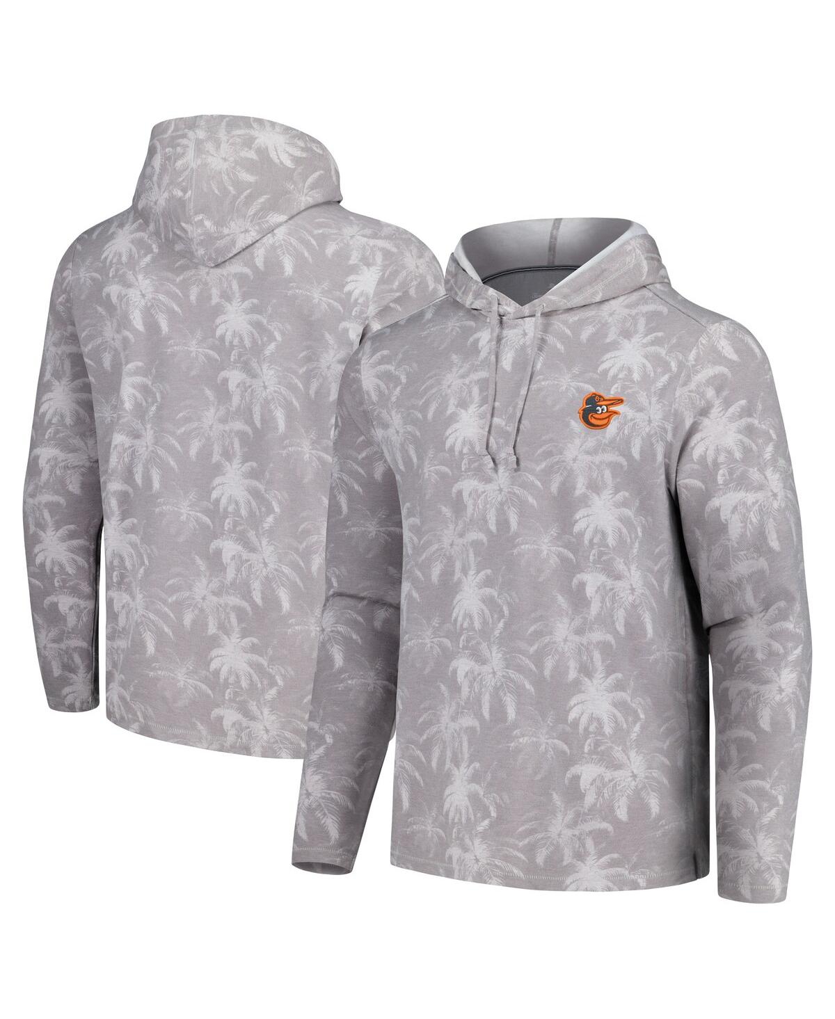 Men's Gray Baltimore Orioles Palm Frenzy Hoodie Long Sleeve T-Shirt - Gray