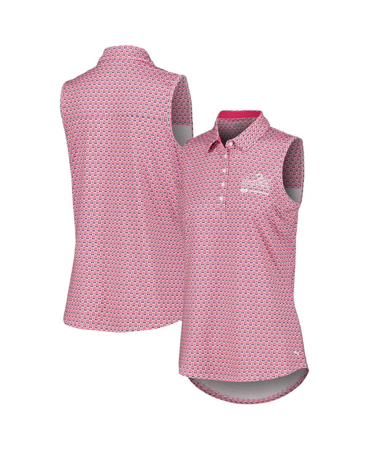 Shop Puma Women's Pink Arnold Palmer Invitational Deco Sleeveless Mattr Polo In White