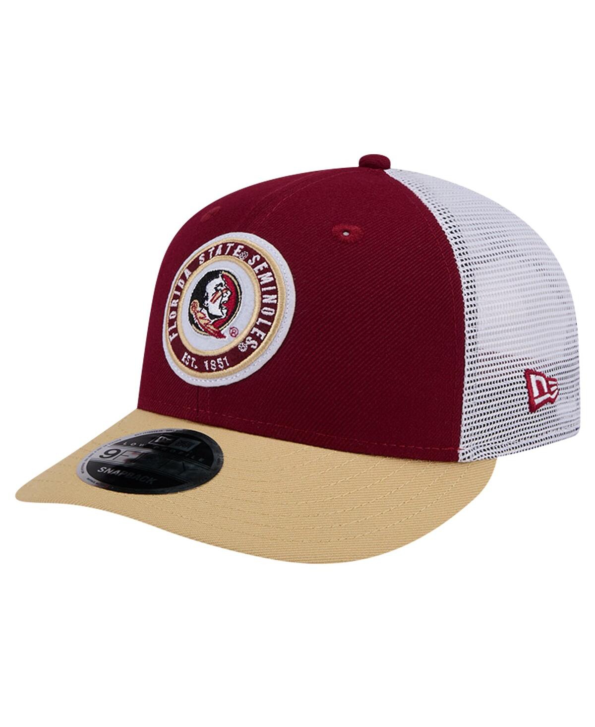 Shop New Era Men's Garnet Florida State Seminoles Throwback Circle Patch 9fifty Trucker Snapback Hat