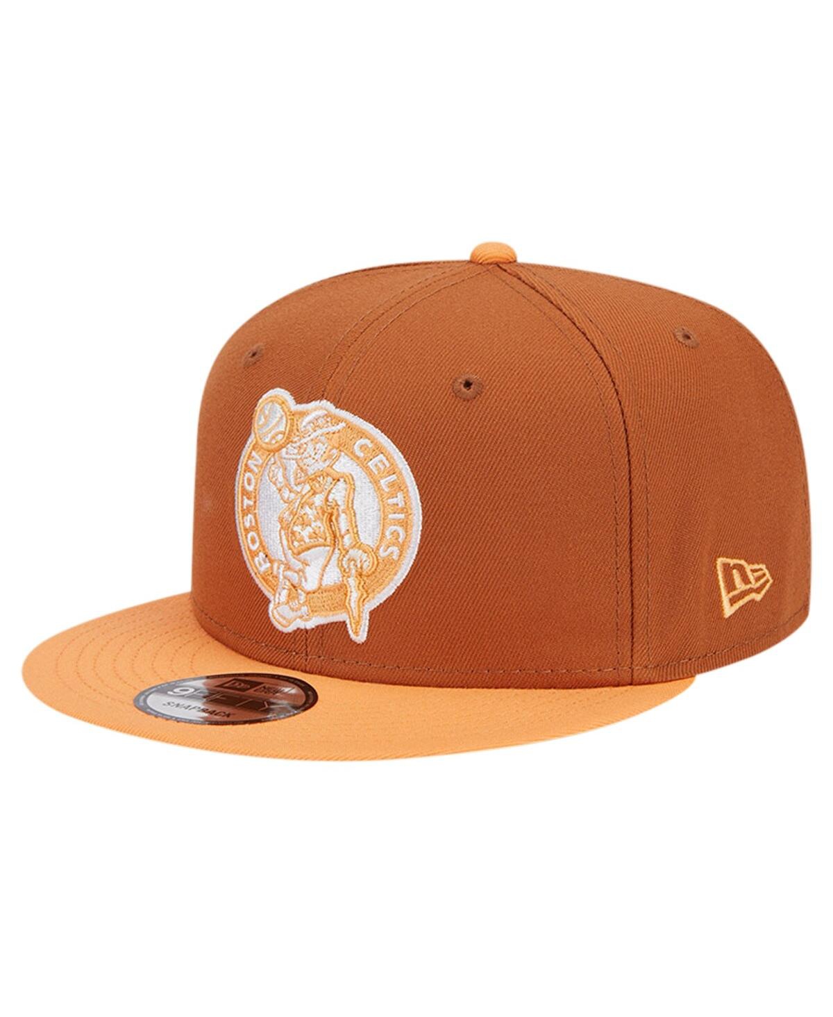 Men's Brown/Orange Boston Celtics 2-Tone Color Pack 9fifty Snapback Hat - Brown Oran