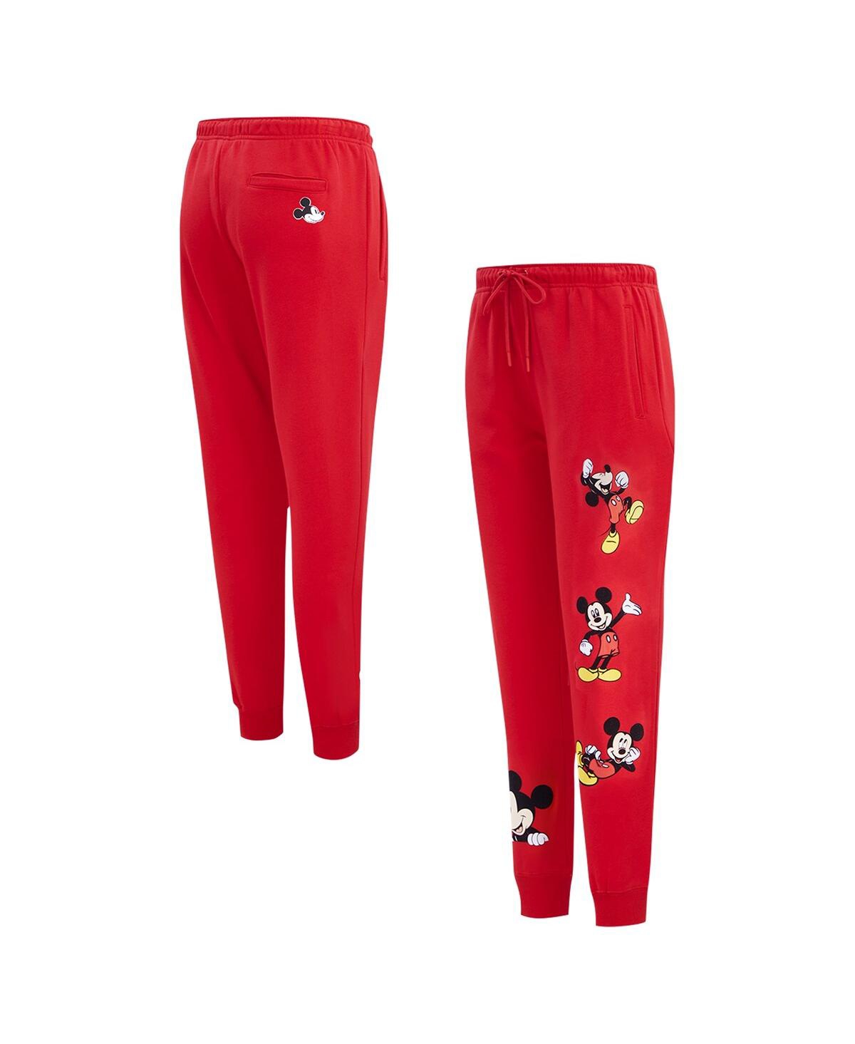 Women's Red Mickey Mouse Relax Fleece Jogger - Red