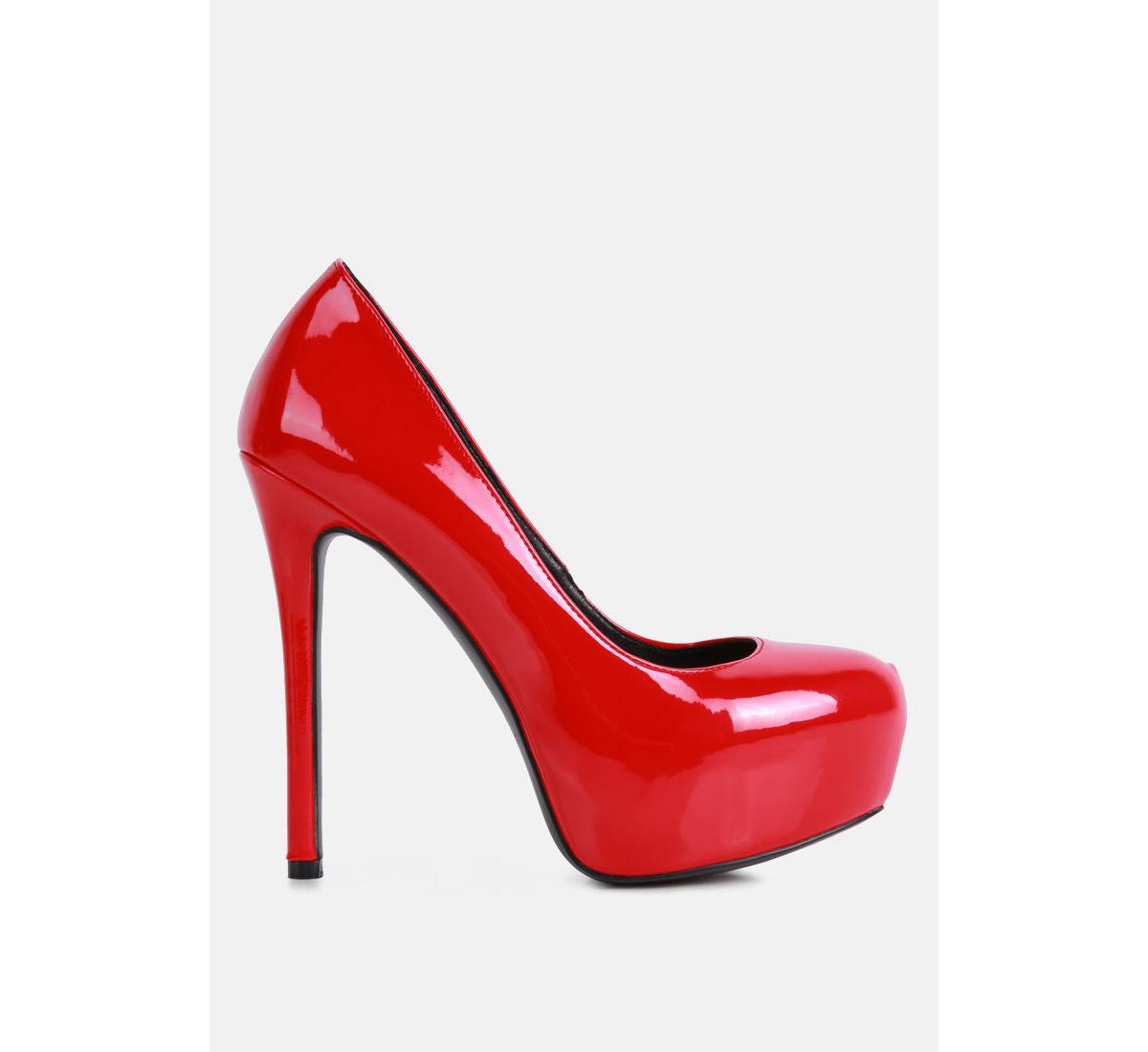 Pismis Patent Faux Leather Stiletto Pumps - Red