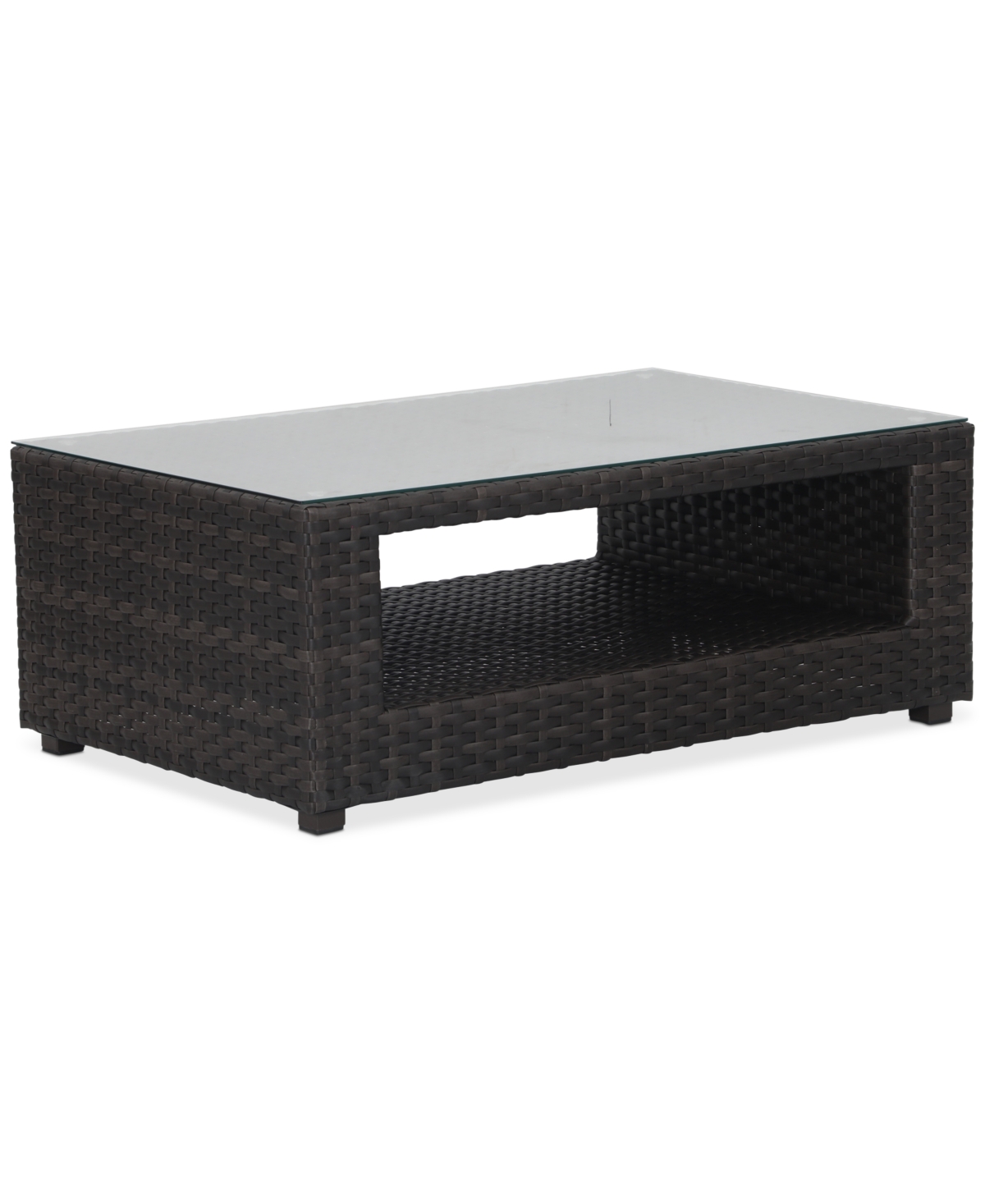 Macy's Ember Outdoor Coffee Table In Dark Brown