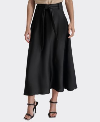 DKNY - Petite Tie Waist Midi Skirt