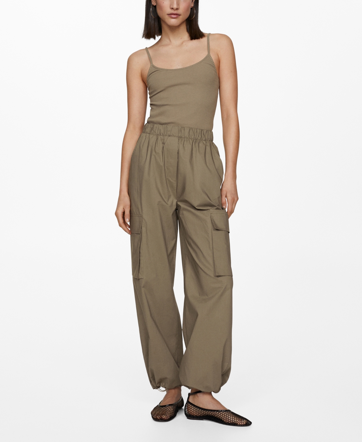 Shop Mango Women's Parachute Overall In Beige-khaki