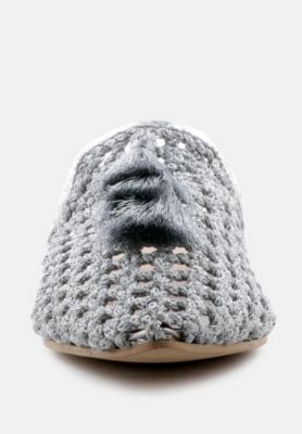 Rag and Co Womens Melanie Woven Flat Mules With Tassels