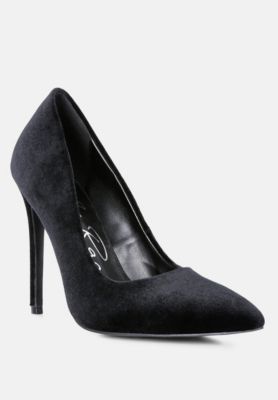 Womens Janessa Velvet Stiletto Heel Pumps