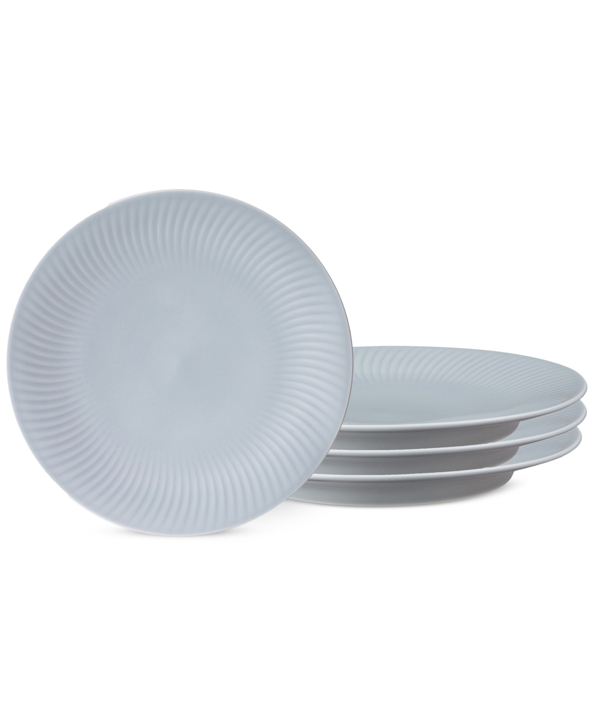 Arc Collection Porcelain Medium Plates, Set of 4 - Light Grey