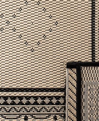 Courtyard CY0901 Sand and Black 8' x 11' Outdoor Area Rug