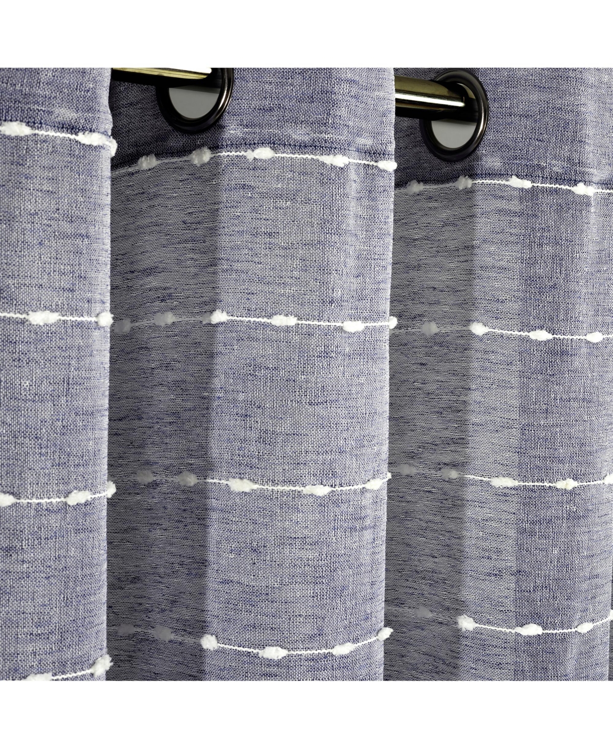 Lush Decor Farmhouse Textured Grommet Sheer Window Curtain Panels