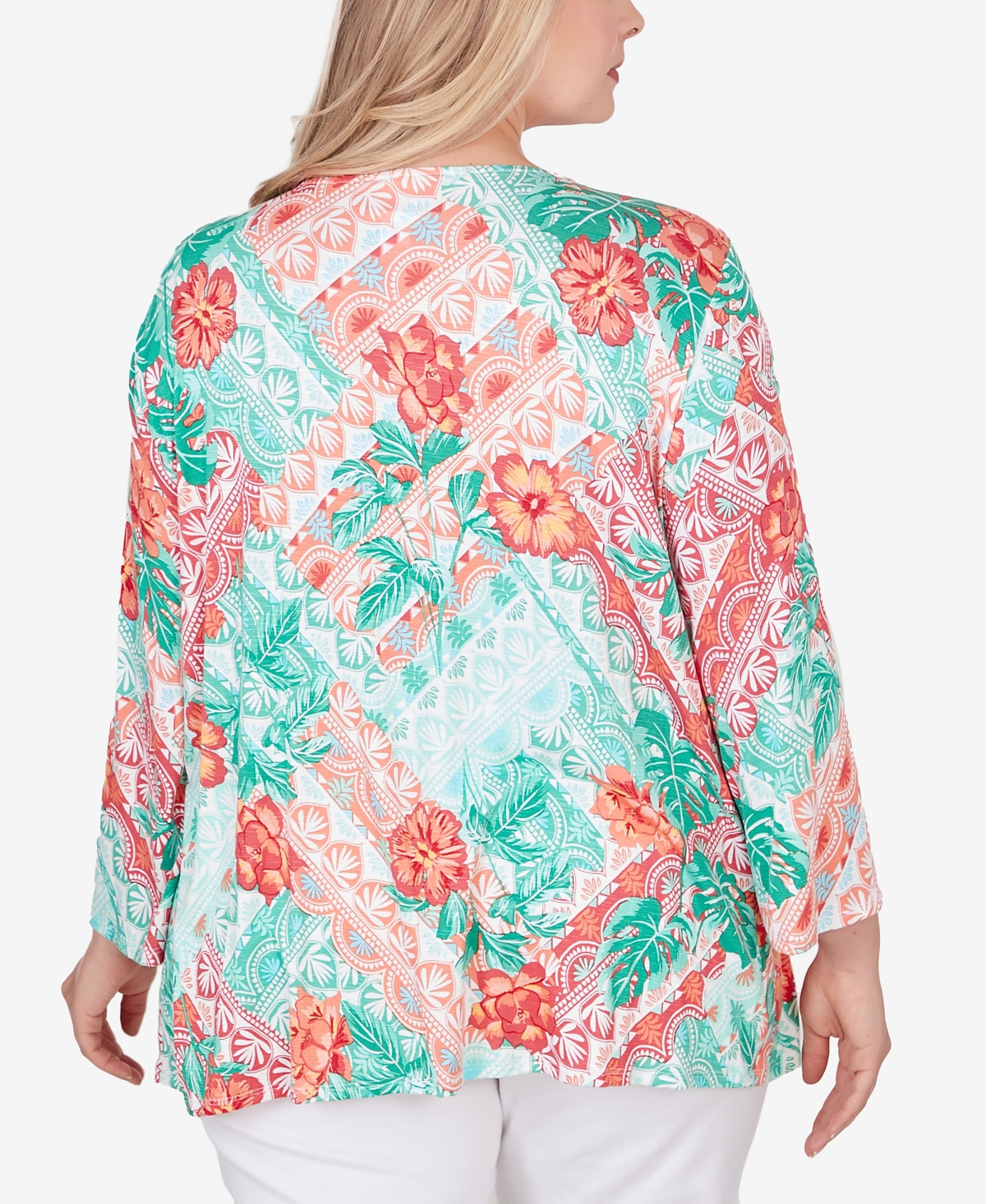 Shop Ruby Rd. Plus Size Tropical Island Top In Punch Multi
