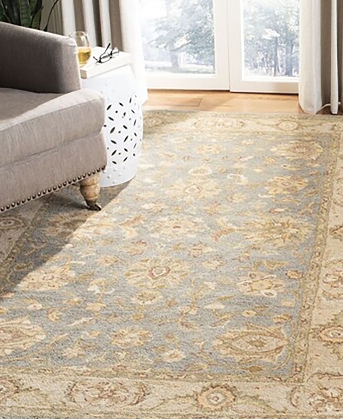 Safavieh Antiquity At312and Beige 4' Area Rug - Blue