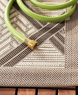 Courtyard CY7570 Beige and Dark Beige 5'3" x 7'7" Sisal Weave Outdoor Area Rug