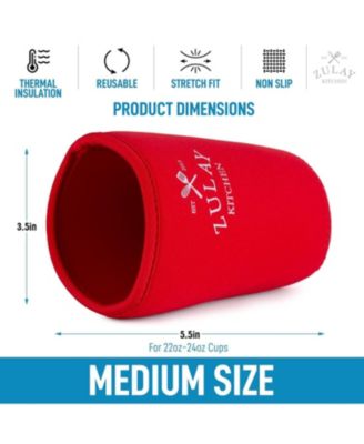 Reusable Neoprene Medium Coffee Sleeve – Fits 22oz to 24oz Iced Cups