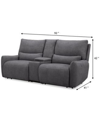 Olper 3-Pc. Fabric Zero Wall Sofa with 2 Power Recliners and 1 Console