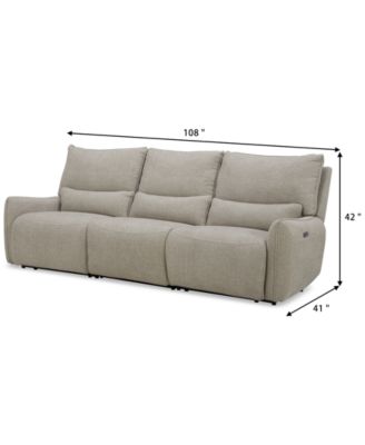 Olper 3-Pc. Fabric Zero Wall Sectional Power Motion Sofa, Created for Macy's	