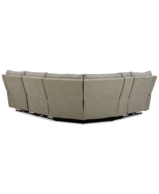 Olper 5-Pc. Fabric Zero Wall Sectional Sofa with Two Power Motion Pieces & Console, Created for Macy's