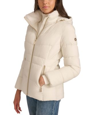 Women's Faux-Fur-Lined Hooded Puffer Coat