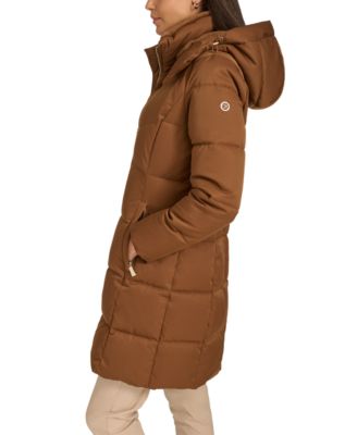 Women's Hooded Faux-Fur-Lined Midi Puffer Coat
