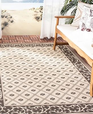 Courtyard CY7427 Beige and Dark Beige 5'3" x 7'7" Sisal Weave Outdoor Area Rug