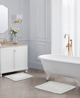 Laura Ashley Ruffle Cotton 2-Pc. Bath Rug Set