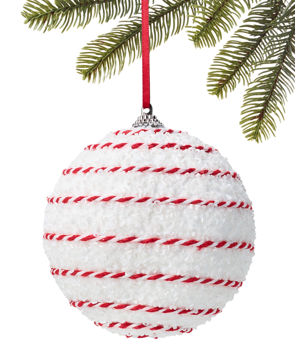 Holiday Lane Christmas Cheer Striped Ornament, Exclusively at Macy's