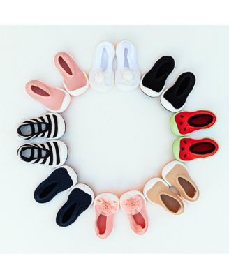 Infant Girl Boy Breathable Washable Non-Slip Sock Shoes Flat - Onyx