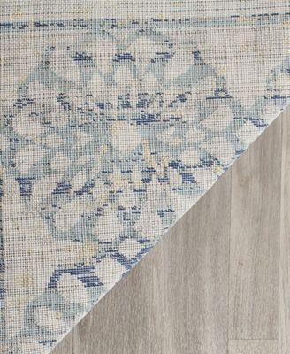 Evoke EVK262C Ivory/Blue 8' x 10' Area Rug