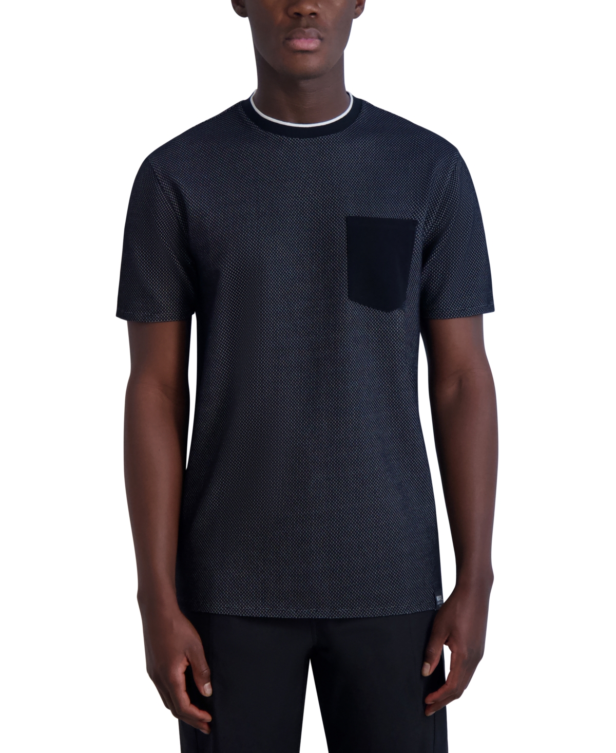 Men's Slim-Fit Textured Pocket T-Shirt, Created for Macy's - Black