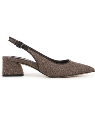 Women's Racer Pointed Toe Block Heel Slingback Pumps