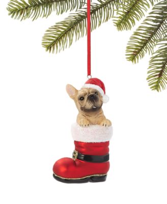 Pets French Bulldog Santa's Boot Ornament, Exclusively at Macy's