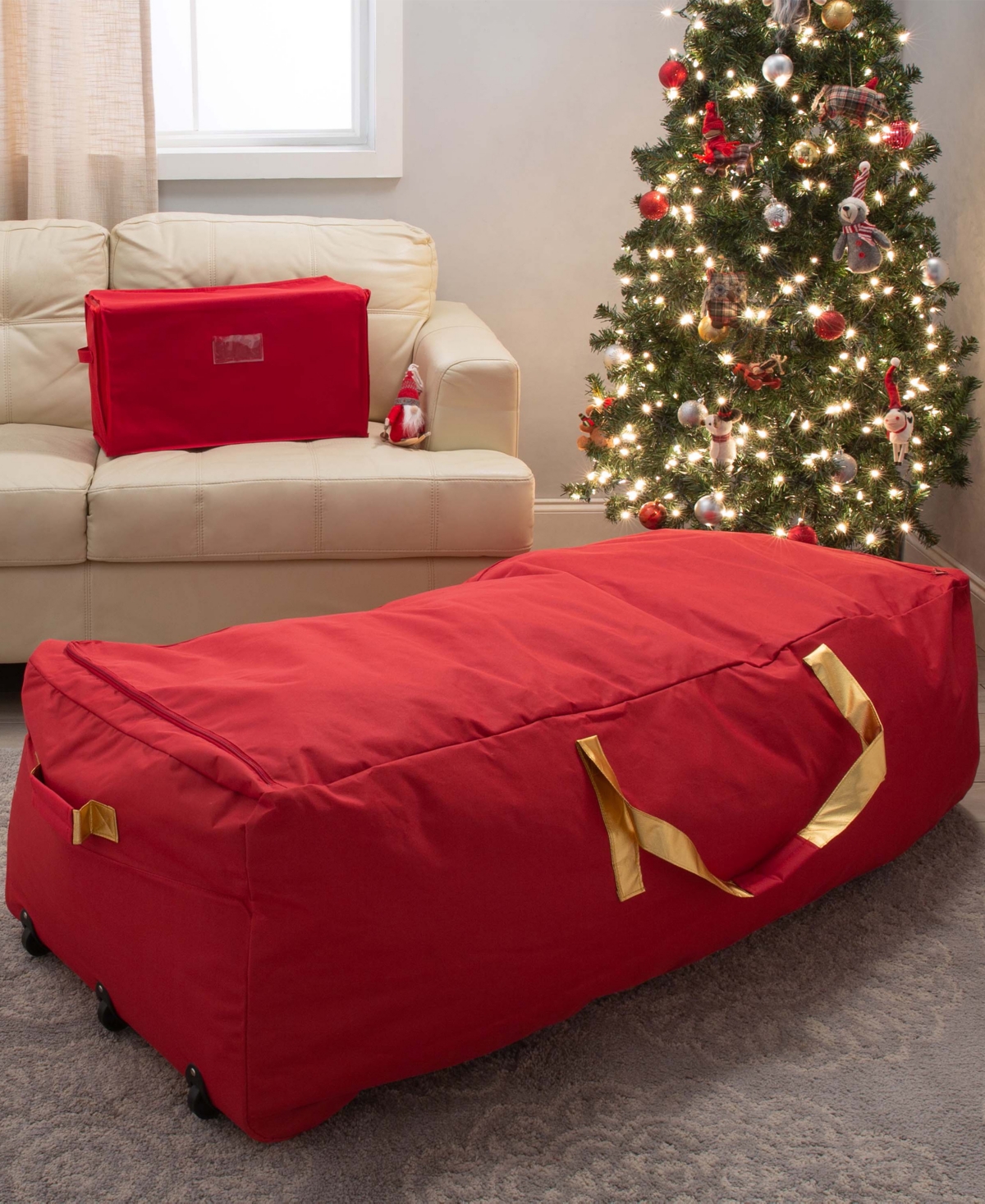 The Holiday Collection Storage Bag with Wheels - Red