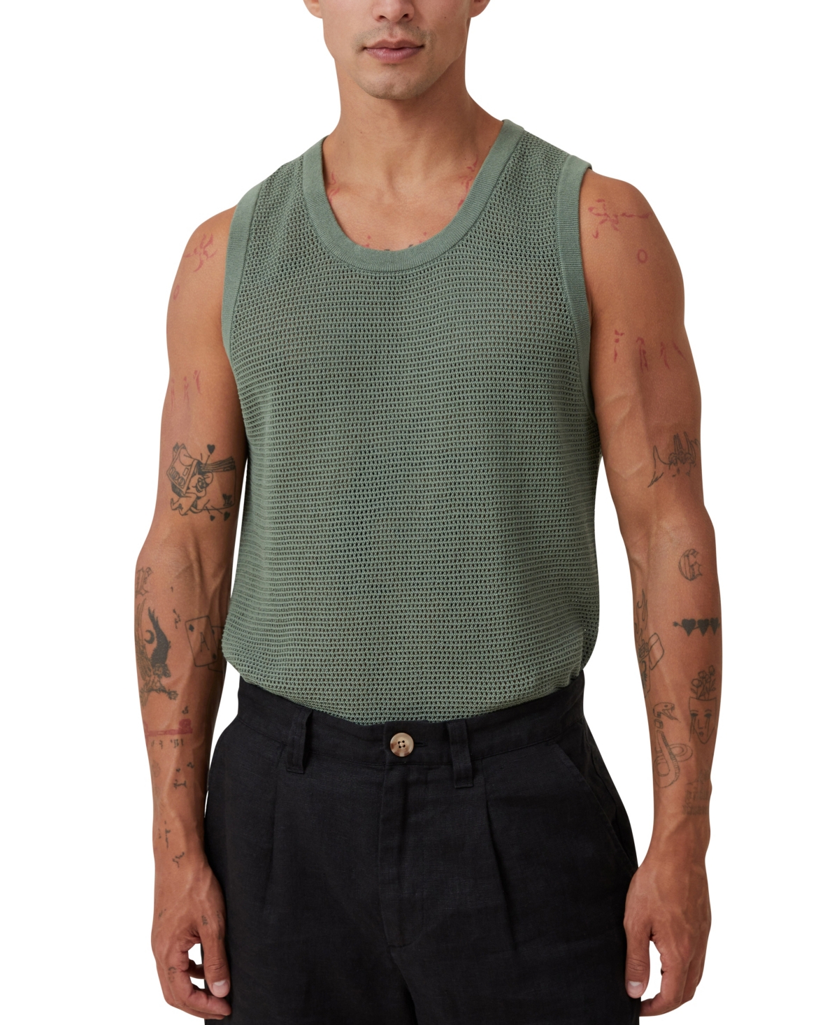 Men's Knit Tank Top - Green