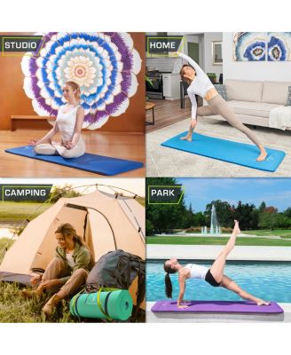 Extra Thick Yoga and Pilates Mat with Sling, 1"