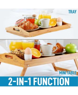 Bamboo Breakfast in Bed Tray Table with Folding Legs