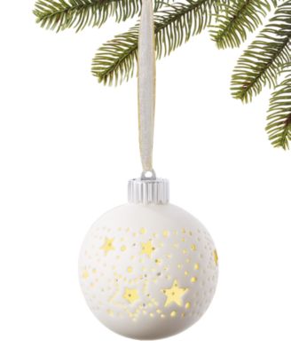 Holiday Lane - Northern Holiday Porcelain Ball LED Light-Up Ornament