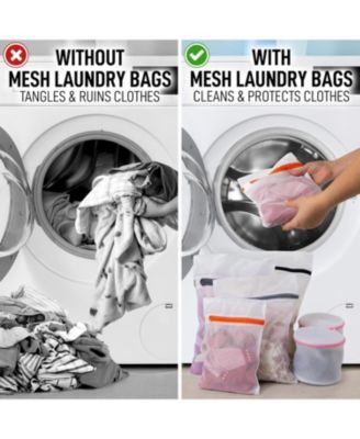 7 Pack Reusable Mesh Laundry Bags for Delicates (2 Small, 2 Medium, 1 Large, 2 Bra Bags)