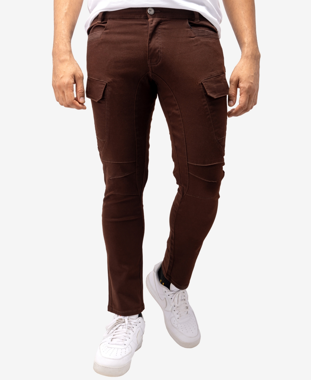 Men's Slim-Fit Stretch Twill Cargo Pants - Chocolate
