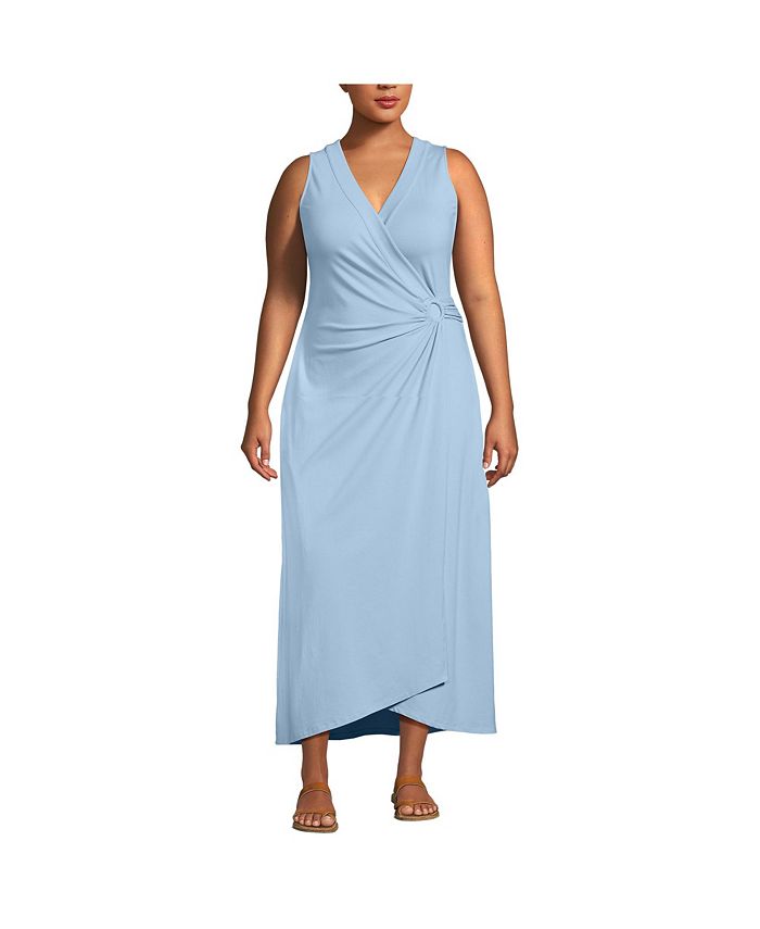 Lands' End Plus Size Sleeveless Tulip Hem Maxi Dress Macy's