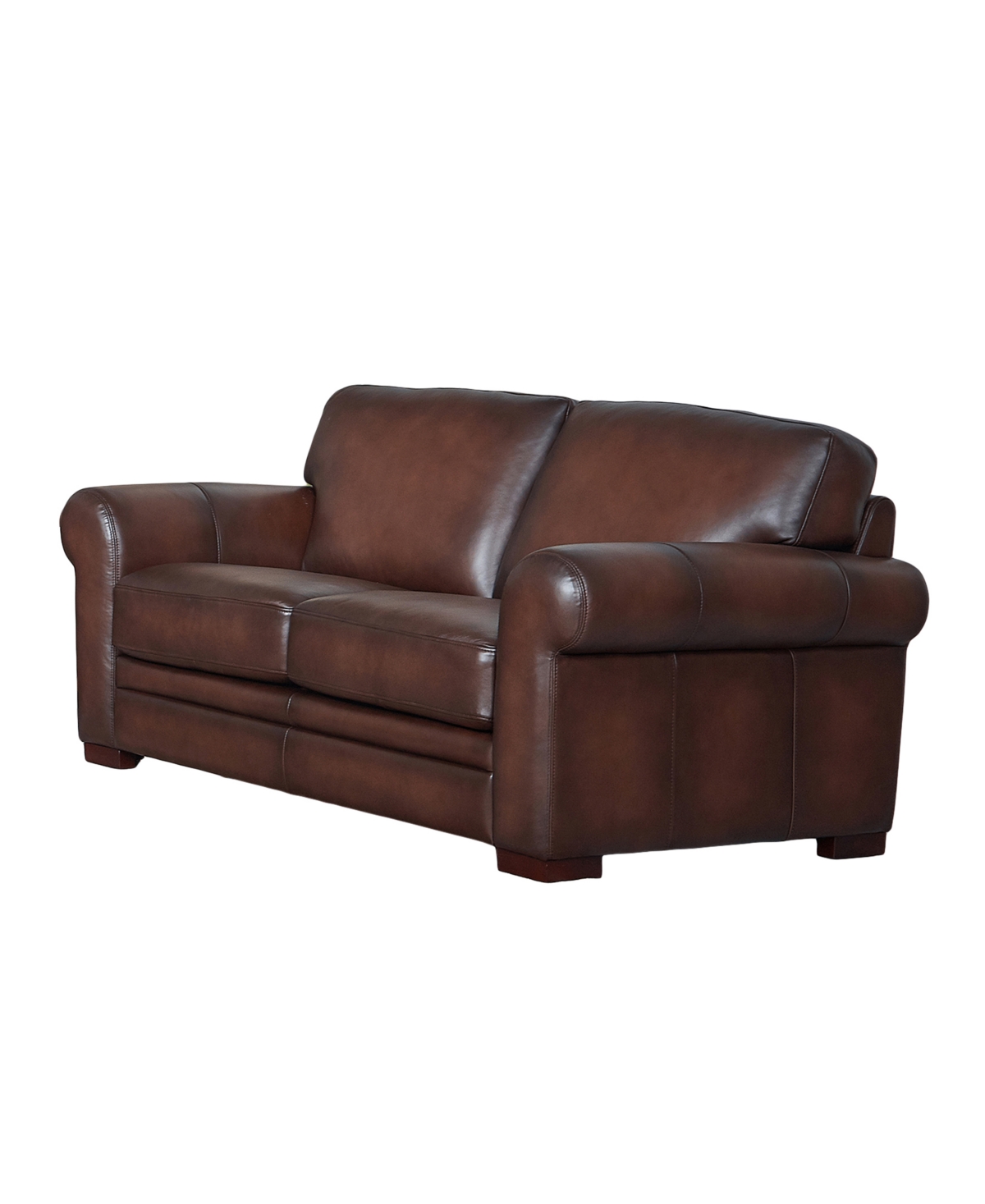 Hydeline Brookfield 70" Top Grain Leather Loveseat In Caramel Brown