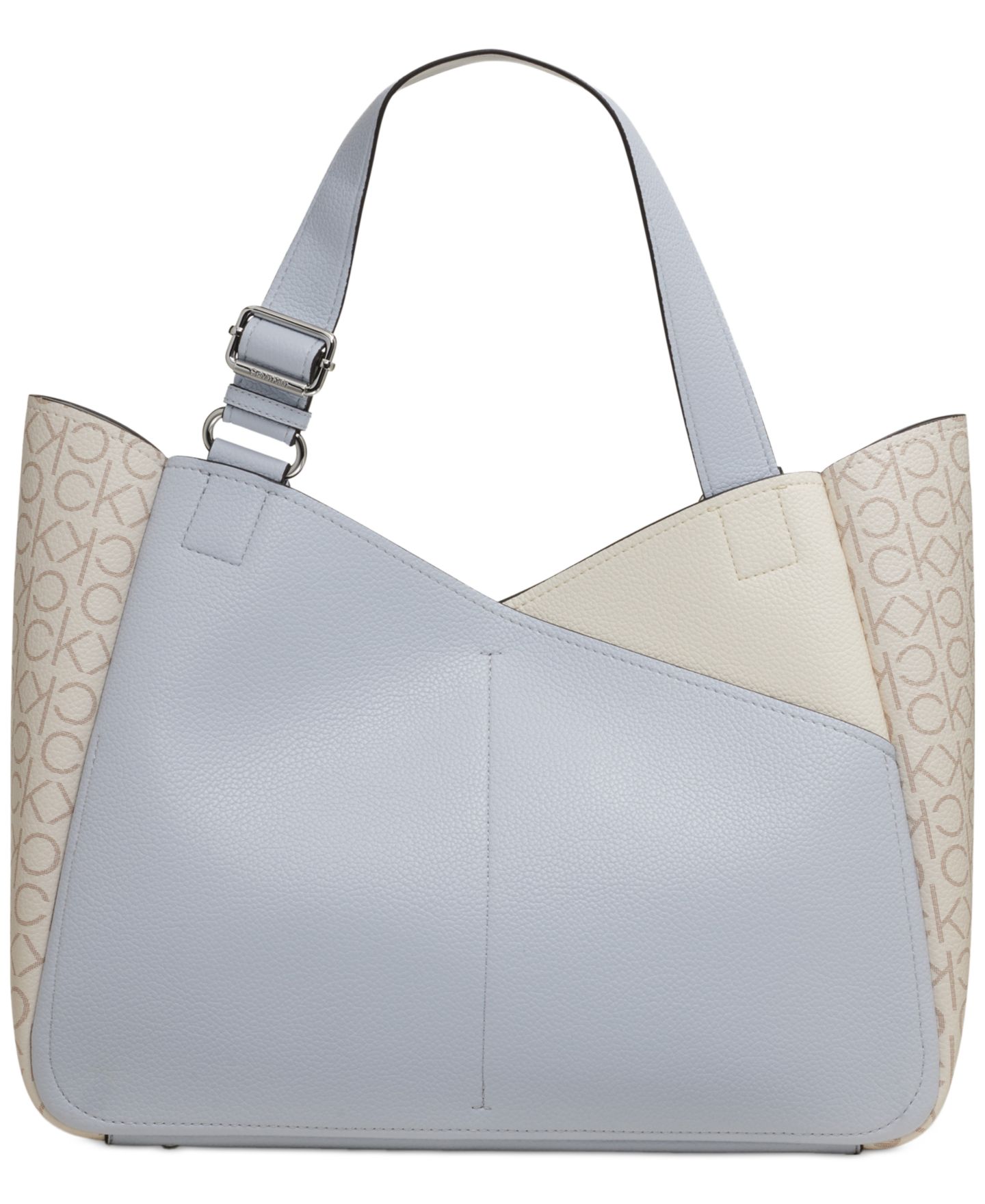 Женская сумка Calvin Klein Zoe Large Colorblock Monogram Tote, цвет: Arct Wh/Va — фото 4