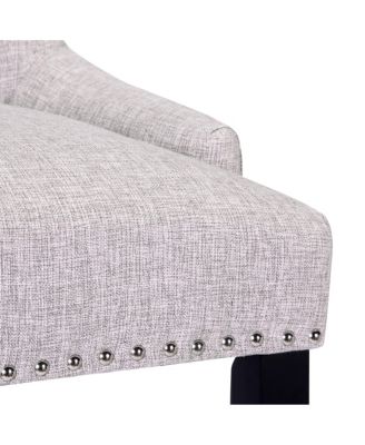 24" Linen Tufted Buttons Upholstered Wingback Counter Stool (Set of 2)