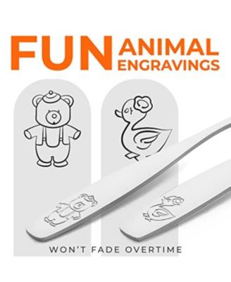 4 Pieces Toddler Utensils - Kids Stainless Silverware Set