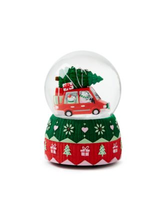 Holiday Lane - Christmas Cheer White Green And Red Festive Water Globe