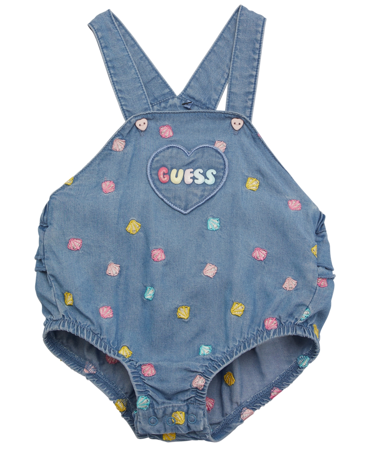 Shop Guess Baby Girls Bodysuit And Embroidered Bubble In Ballet Pink