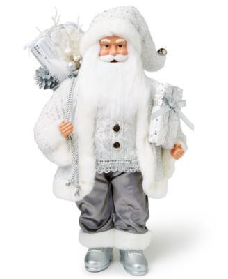 Holiday Lane - Northern Holiday White Caucasian 18" Santa with Gift Box
