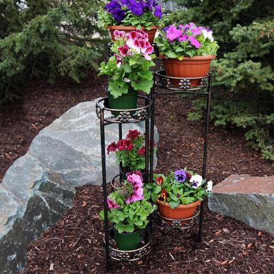 45-Inch 6-Tier Indoor/Outdoor Folding Metal Plant Stand - Bronze Finish